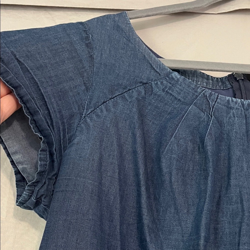 Eshakti Custom Cotton Denim Blue Women's Dress - Picture 7 of 13